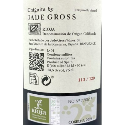 Jade Gross Chiguita Tempranillo Blanco 2024 Jade Gross Chiguita Tempranillo Blanco 2024
