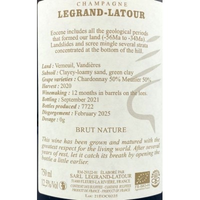 Legrand-Latour Éocène 2020 Brut Nature Champagne Legrand-Latour Éocène 2020 Brut Nature Champagne