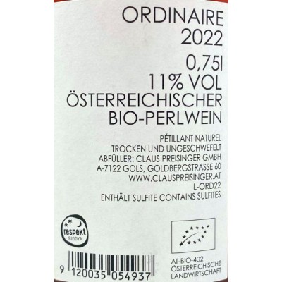 Claus Preisinger Ordinaire 2022 Claus Preisinger Ordinaire 2022