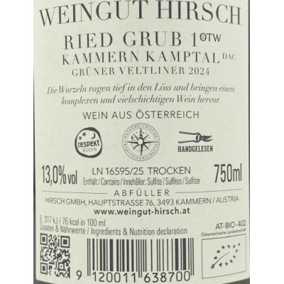 Hirsch Ried Grub Kammern Grüner Veltliner 2024