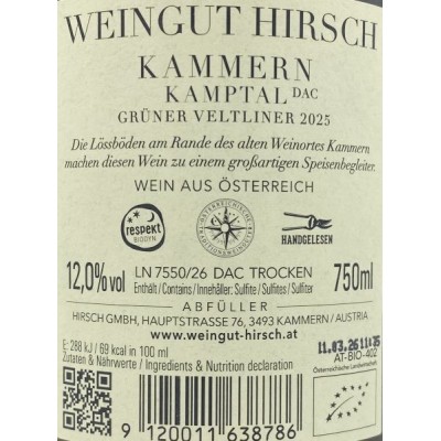 Hirsch Kammern Grüner Veltliner 2025