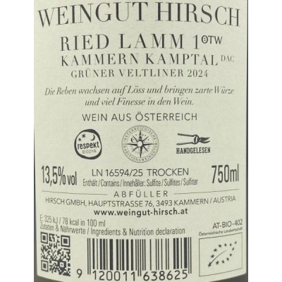 Hirsch Ried Lamm Kammern Grüner Veltliner 2024