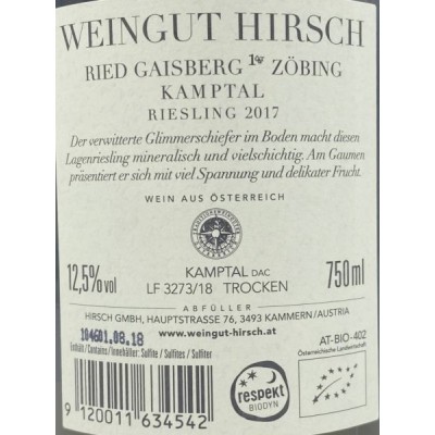 Hirsch Ried Gaisberg Zöbing Riesling 2017
