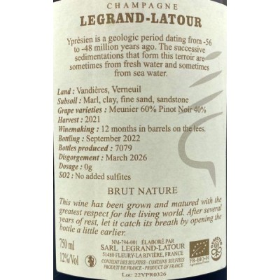 Legrand-Latour Yprésien 2021 Brut Nature Champagne