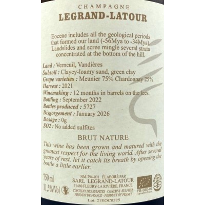 Legrand-Latour Éocène 2021 Brut Nature Champagne
