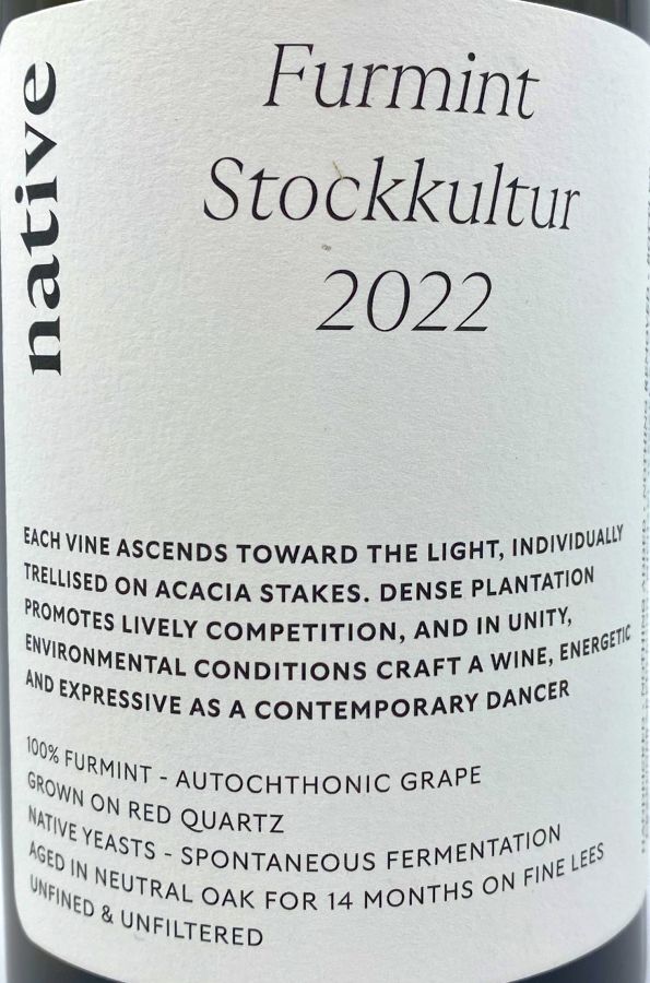 Wenzel Furmint Stockkultur 2022